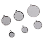 Maxbell 48 Pieces Vintage Double Sided Round Blank Cabochon Charms Beads Bezel Settings Tray DIY Pendant Base Jewelry Making Findings 12-25mm - Aladdin Shoppers