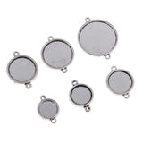 Maxbell 48 Piece Double Sided Charms Pendants Blank Base Photo Cameo Bezel Settings Tray with 2pcs Bail Jewelry Findings for DIY Necklace Bracelet 12-25mm - Aladdin Shoppers