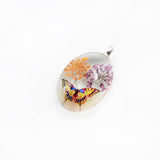 Maxbell Oval Shape Glass Necklace Pendants With Dried Flowers Design Time Gem Jewelry Making Supply Clear - Aladdin Shoppers