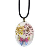 Maxbell Oval Shape Glass Necklace Pendants With Dried Flowers Design Time Gem Jewelry Making Supply Clear - Aladdin Shoppers