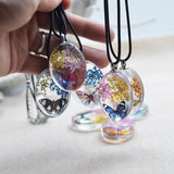 Maxbell Oval Shape Glass Necklace Pendants With Dried Flowers Design Time Gem Jewelry Making Supply Clear - Aladdin Shoppers