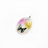 Maxbell Oval Shape Glass Necklace Pendants With Dried Flowers Design Time Gem Jewelry Making Supply Clear - Aladdin Shoppers