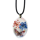 Maxbell Oval Shape Glass Necklace Pendants With Dried Flowers Design Time Gem Jewelry Making Supply Clear - Aladdin Shoppers