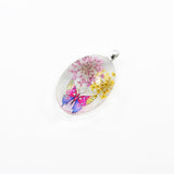 Maxbell Oval Shape Glass Necklace Pendants With Dried Flowers Design Time Gem Jewelry Making Supply Clear - Aladdin Shoppers