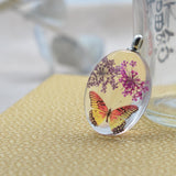 Maxbell Oval Shape Glass Necklace Pendants With Dried Flowers Design Time Gem Jewelry Making Supply Clear - Aladdin Shoppers