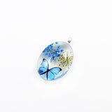 Maxbell Oval Shape Glass Necklace Pendants With Dried Flowers Design Time Gem Jewelry Making Supply Clear - Aladdin Shoppers