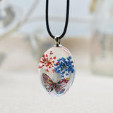 Maxbell Oval Shape Glass Necklace Pendants With Dried Flowers Design Time Gem Jewelry Making Supply Clear - Aladdin Shoppers