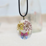 Maxbell Oval Shape Glass Necklace Pendants With Dried Flowers Design Time Gem Jewelry Making Supply Clear - Aladdin Shoppers