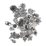 Maxbell 100g/Pack Alloy Assorted Flower Pendants Charms Handmade Accessory for DIY Necklace Earrings Wedding Bridal Hair Jewelry - Aladdin Shoppers