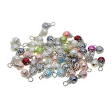 Maxbell Maxbell 50 Pieces Assorted Color Pearl Filigree Flower Cap Jewelry Making Charms Pendants for Clothing Bag Shoes Decoration DIY Hat Millinery