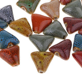 Maxbell 4x50 Pieces Flower Glaze Ceramic Beads Porcelain Bead for DIY Bracelet 15mm