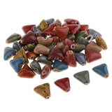 Maxbell 4x50 Pieces Flower Glaze Ceramic Beads Porcelain Bead for DIY Bracelet 15mm