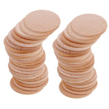 70 Pieces Blank Round Unfinished Wood Embellishments for Art DIY Crafts 36mm