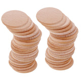 70 Pieces Blank Round Unfinished Wood Embellishments for Art DIY Crafts 36mm
