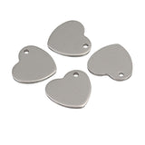200x 14mm Metal Flat Heart Blank Stamping Charms Tag Pendants Jewelry Making
