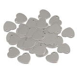 200x 14mm Metal Flat Heart Blank Stamping Charms Tag Pendants Jewelry Making
