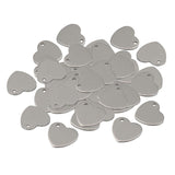 200x 14mm Metal Flat Heart Blank Stamping Charms Tag Pendants Jewelry Making