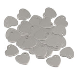 200x 14mm Metal Flat Heart Blank Stamping Charms Tag Pendants Jewelry Making