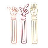 Maxbell 6 Pieces Creative Hand Gestures Shaped Paper Clips School Office Stationery Student Supplies Multi-Color Decorative Memo Clips - Aladdin Shoppers