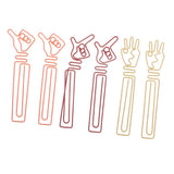 Maxbell 6 Pieces Creative Hand Gestures Shaped Paper Clips School Office Stationery Student Supplies Multi-Color Decorative Memo Clips - Aladdin Shoppers