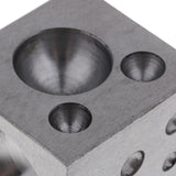 Maxbell Heavy Duty Dapping Block Square with Polished High Smooth Round 18 Cavities, 2" x 2" x 2", 2 - 38mm Diameter Metal Forming Dapping Doming Punch Block - Aladdin Shoppers