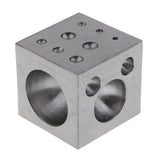 Maxbell Heavy Duty Dapping Block Square with Polished High Smooth Round 18 Cavities, 2" x 2" x 2", 2 - 38mm Diameter Metal Forming Dapping Doming Punch Block - Aladdin Shoppers