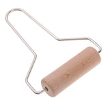 Maxbell 1 Pack Stainless Steel Handle Wooden Roller Clay Tool Non-Stick Baking Roller for Pottery Sculpture Tool (Length 20cm) - Aladdin Shoppers