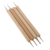 Maxbell 4 Pieces/Set Wooden Ball Stylus Dotting Tools Set Embossing Pattern Clay Sculpting Modeling Tools - Aladdin Shoppers
