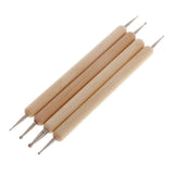 Maxbell 4 Pieces/Set Wooden Ball Stylus Dotting Tools Set Embossing Pattern Clay Sculpting Modeling Tools - Aladdin Shoppers