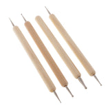 Maxbell 4 Pieces/Set Wooden Ball Stylus Dotting Tools Set Embossing Pattern Clay Sculpting Modeling Tools - Aladdin Shoppers