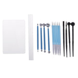Maxbell 15 Pieces Mixed Clay Modeling Sculpting Pottery Tools Kit - 4 ball stylus + 5 Dotting Tools + 4 Modeling Tools + 1 Clay Roller + 1 Backing Board - Aladdin Shoppers