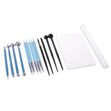 Maxbell 15 Pieces Mixed Clay Modeling Sculpting Pottery Tools Kit - 4 ball stylus + 5 Dotting Tools + 4 Modeling Tools + 1 Clay Roller + 1 Backing Board - Aladdin Shoppers