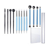 Maxbell 15 Pieces Mixed Clay Modeling Sculpting Pottery Tools Kit - 4 ball stylus + 5 Dotting Tools + 4 Modeling Tools + 1 Clay Roller + 1 Backing Board - Aladdin Shoppers