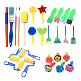 Maxbell 27pcs Early Learning Tools Painting Sponge Brushes Set Stamp DIY Tools Kids Children Toys Graffiti - Aladdin Shoppers