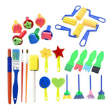 Maxbell 27pcs Early Learning Tools Painting Sponge Brushes Set Stamp DIY Tools Kids Children Toys Graffiti - Aladdin Shoppers