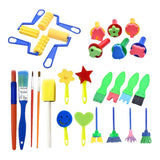 Maxbell 27pcs Early Learning Tools Painting Sponge Brushes Set Stamp DIY Tools Kids Children Toys Graffiti - Aladdin Shoppers