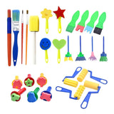 Maxbell 27pcs Early Learning Tools Painting Sponge Brushes Set Stamp DIY Tools Kids Children Toys Graffiti - Aladdin Shoppers