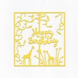 Maxbell Maxbell Cutting Dies, “Happy Birthday” CUTE Giraffe Rectangle Metal Stencil Cutting for Making Scrapbooking Cut Die for Card Making - 88 X 93mm
