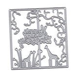 Maxbell Maxbell Cutting Dies, “Happy Birthday” CUTE Giraffe Rectangle Metal Stencil Cutting for Making Scrapbooking Cut Die for Card Making - 88 X 93mm