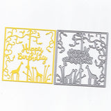 Maxbell Maxbell Cutting Dies, “Happy Birthday” CUTE Giraffe Rectangle Metal Stencil Cutting for Making Scrapbooking Cut Die for Card Making - 88 X 93mm