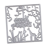 Maxbell Maxbell Cutting Dies, “Happy Birthday” CUTE Giraffe Rectangle Metal Stencil Cutting for Making Scrapbooking Cut Die for Card Making - 88 X 93mm