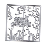 Maxbell Maxbell Cutting Dies, “Happy Birthday” CUTE Giraffe Rectangle Metal Stencil Cutting for Making Scrapbooking Cut Die for Card Making - 88 X 93mm