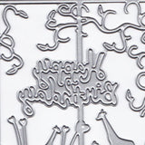 Maxbell Maxbell Cutting Dies, “Happy Birthday” CUTE Giraffe Rectangle Metal Stencil Cutting for Making Scrapbooking Cut Die for Card Making - 88 X 93mm