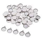 Maxbell 50 Pieces Mini Round Blank Cabochon Charms Beads 10mm Bezel Settings Tray DIY Necklace Bracelet Pendant Base Jewelry Making Findings Accessories - Aladdin Shoppers