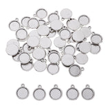 Maxbell 50 Pieces Mini Round Blank Cabochon Charms Beads 10mm Bezel Settings Tray DIY Necklace Bracelet Pendant Base Jewelry Making Findings Accessories - Aladdin Shoppers