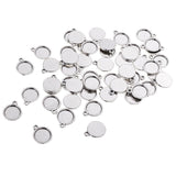 Maxbell 50 Pieces Mini Round Blank Cabochon Charms Beads 10mm Bezel Settings Tray DIY Necklace Bracelet Pendant Base Jewelry Making Findings Accessories - Aladdin Shoppers