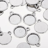 Maxbell 50 Pieces Mini Round Blank Cabochon Charms Beads 10mm Bezel Settings Tray DIY Necklace Bracelet Pendant Base Jewelry Making Findings Accessories - Aladdin Shoppers