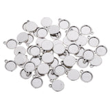 Maxbell 50 Pieces Mini Round Blank Cabochon Charms Beads 10mm Bezel Settings Tray DIY Necklace Bracelet Pendant Base Jewelry Making Findings Accessories - Aladdin Shoppers