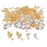 Maxbell Maxbell 60 Pieces (Gold & Silver) Alloy Dolphin Charms Pendant for Jewelry Making Accessories Charming Unique