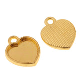Maxbell 50 Pieces Romantic Sweet Heart Design Blank Necklace Bracelets Base Bezel Settings Cameo Cabochon Tray 15x12mm - Aladdin Shoppers